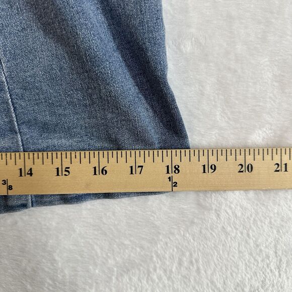 REWASH Recycled Zip Front Dress Women’s Size M Stretch Denim Jean Pockets - Picture 11 of 16